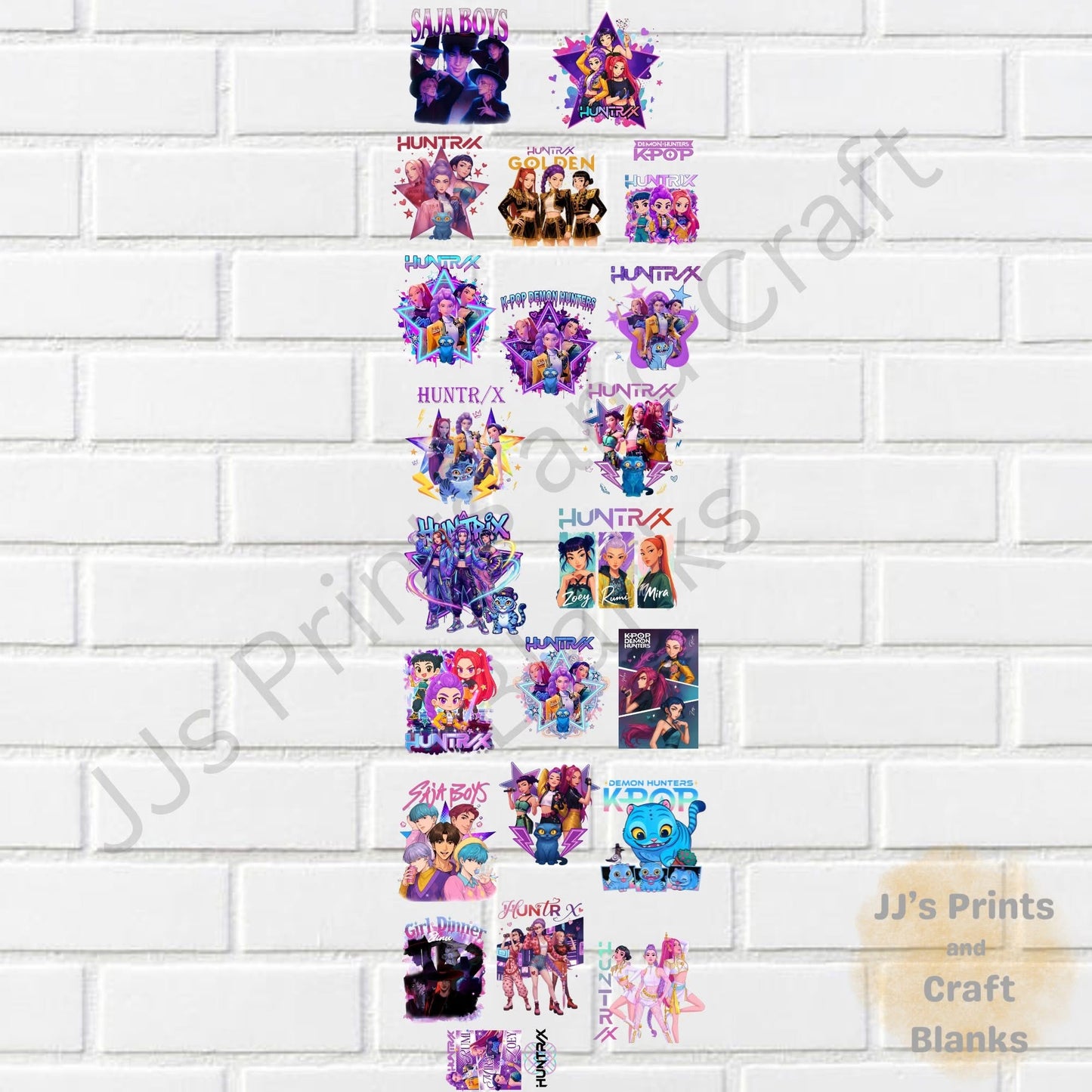 pre made 1m uv dtf hunter gang sheet vol 2