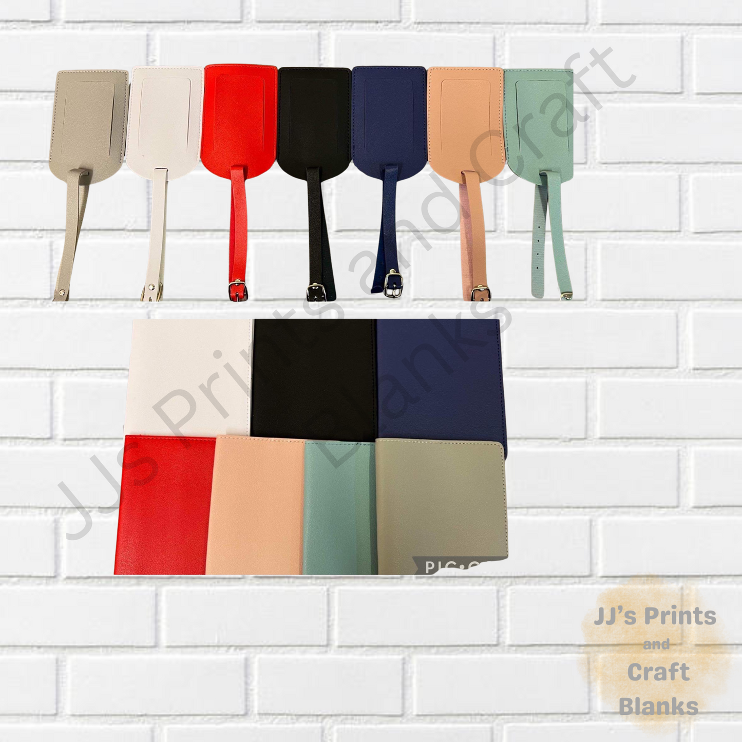 Pu leather passport and luggage tag set