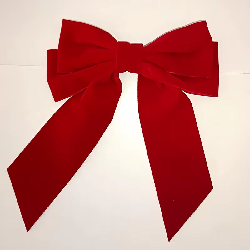 Large red velvet hair bows
