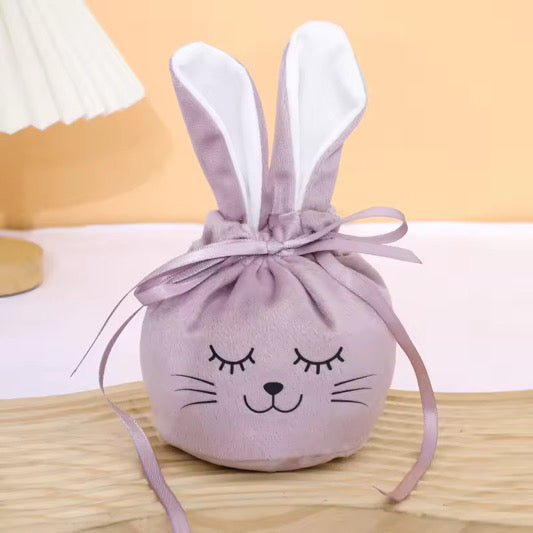 Cute Pre printed bunny velvet bags