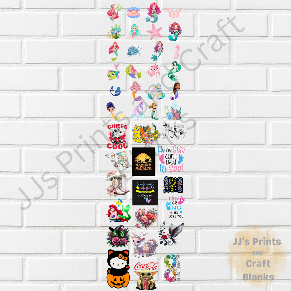 pre made uv-dtf random design 3 1m gang sheet
