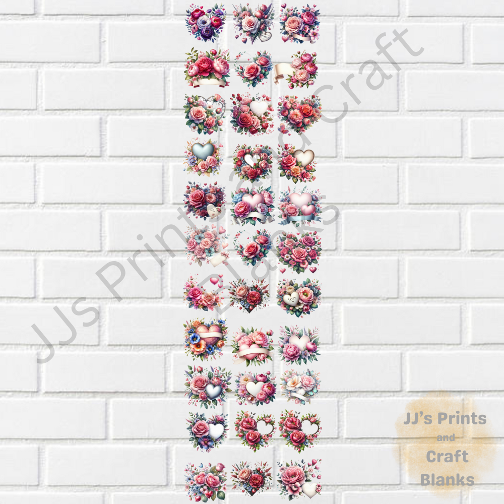 Pre made uv-dtf flower design 1m gang sheet
