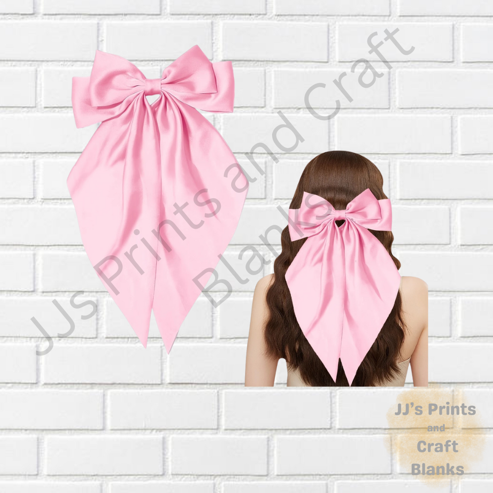 Extra large pink silk hair bow