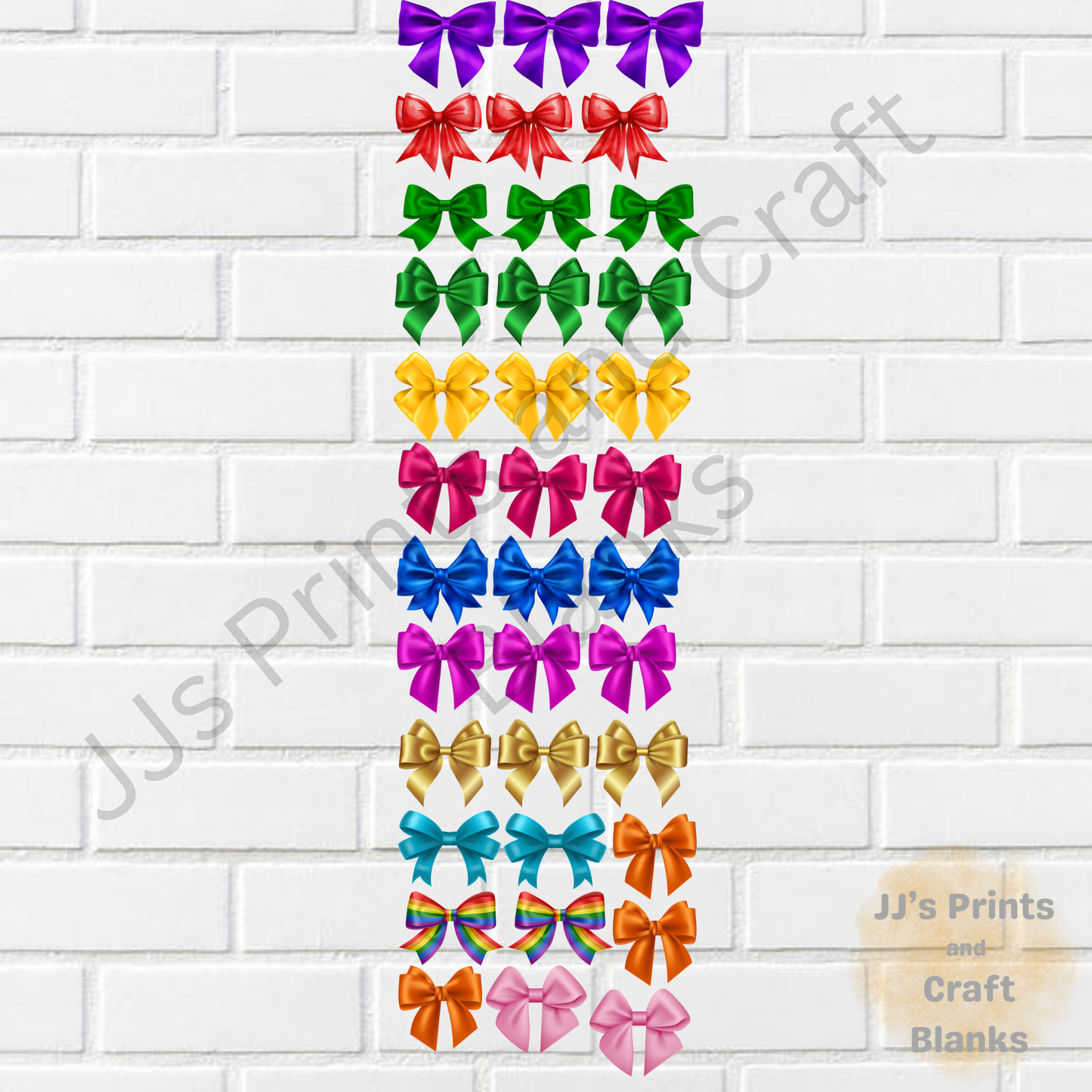 Pre made uv-dtf hair bow 1 meter gang sheet