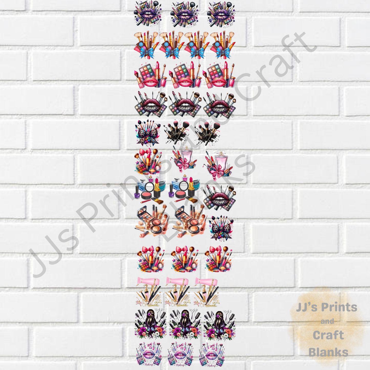 pre made uv-dtf 1 meter beauty make up gang sheet