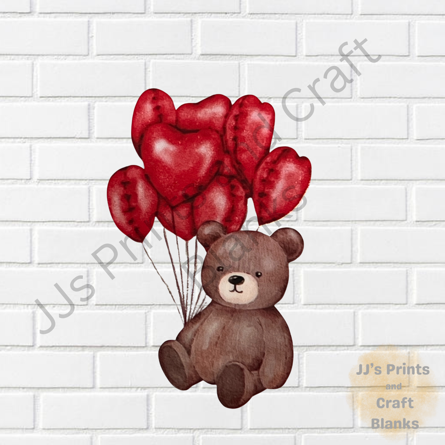 Red balloon bear decal sticker