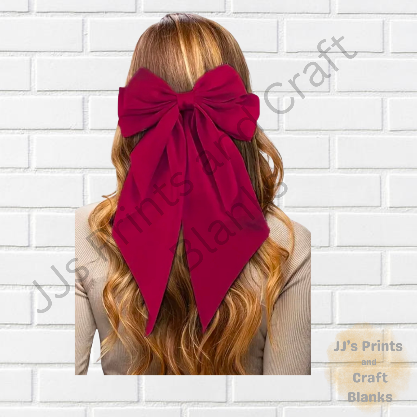 Extra large red silk hair bow