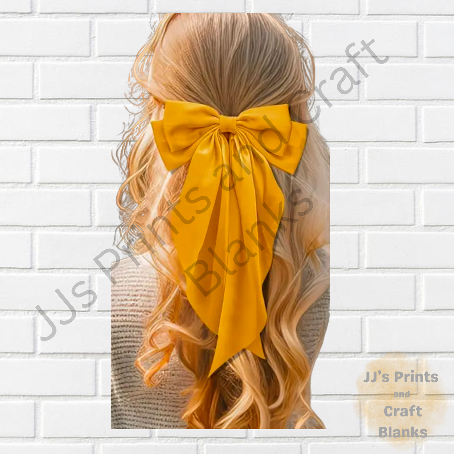 Extra large gold silk hair bow
