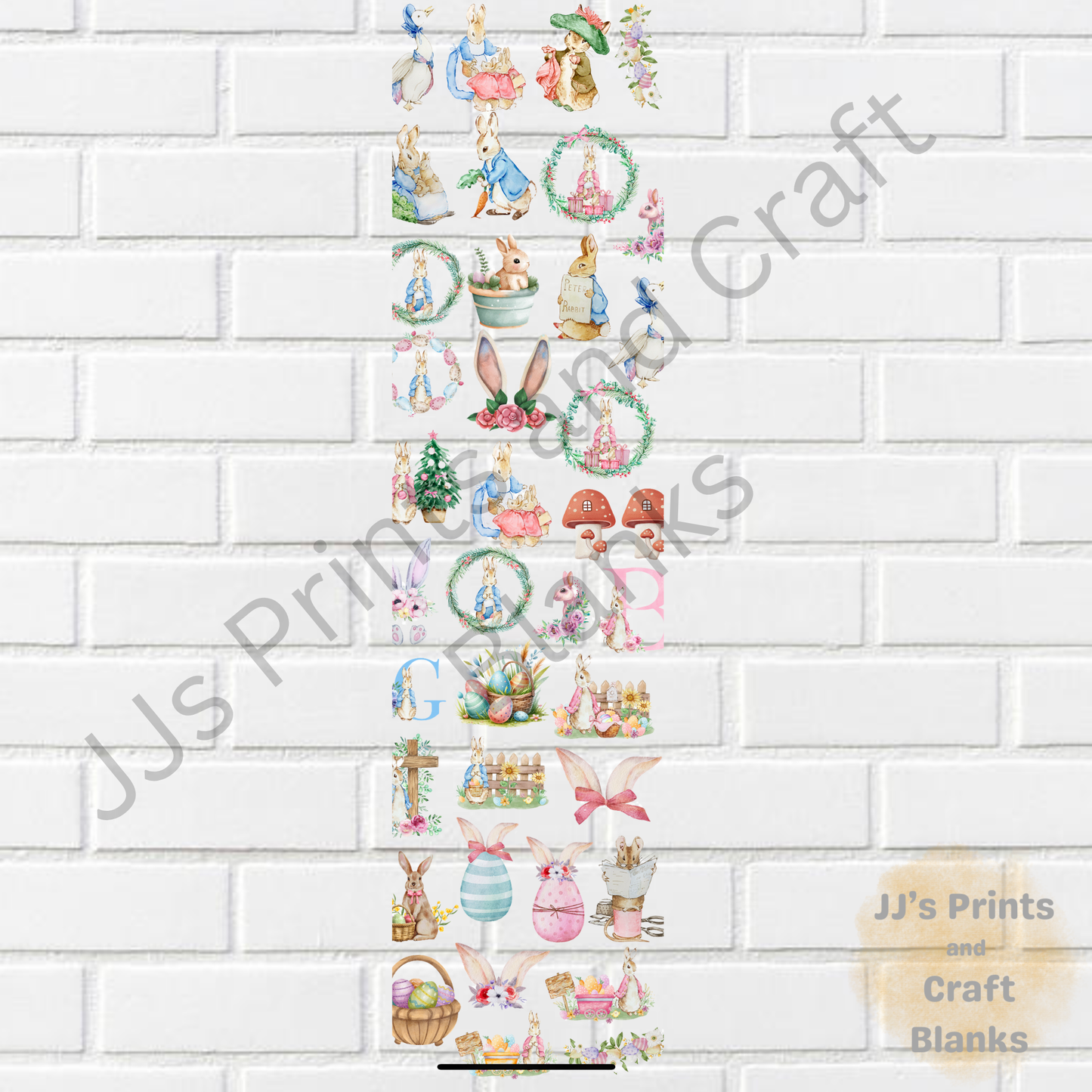 pre made uv-dtf Easter special 1 meter gang sheet 35 decal stickers