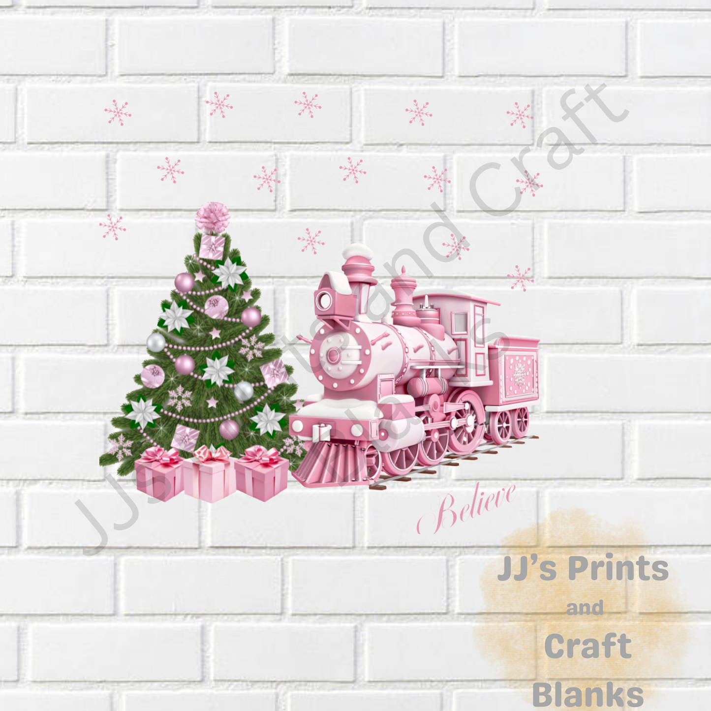 DTF Christmas transfer pink believe( exclusive to us )