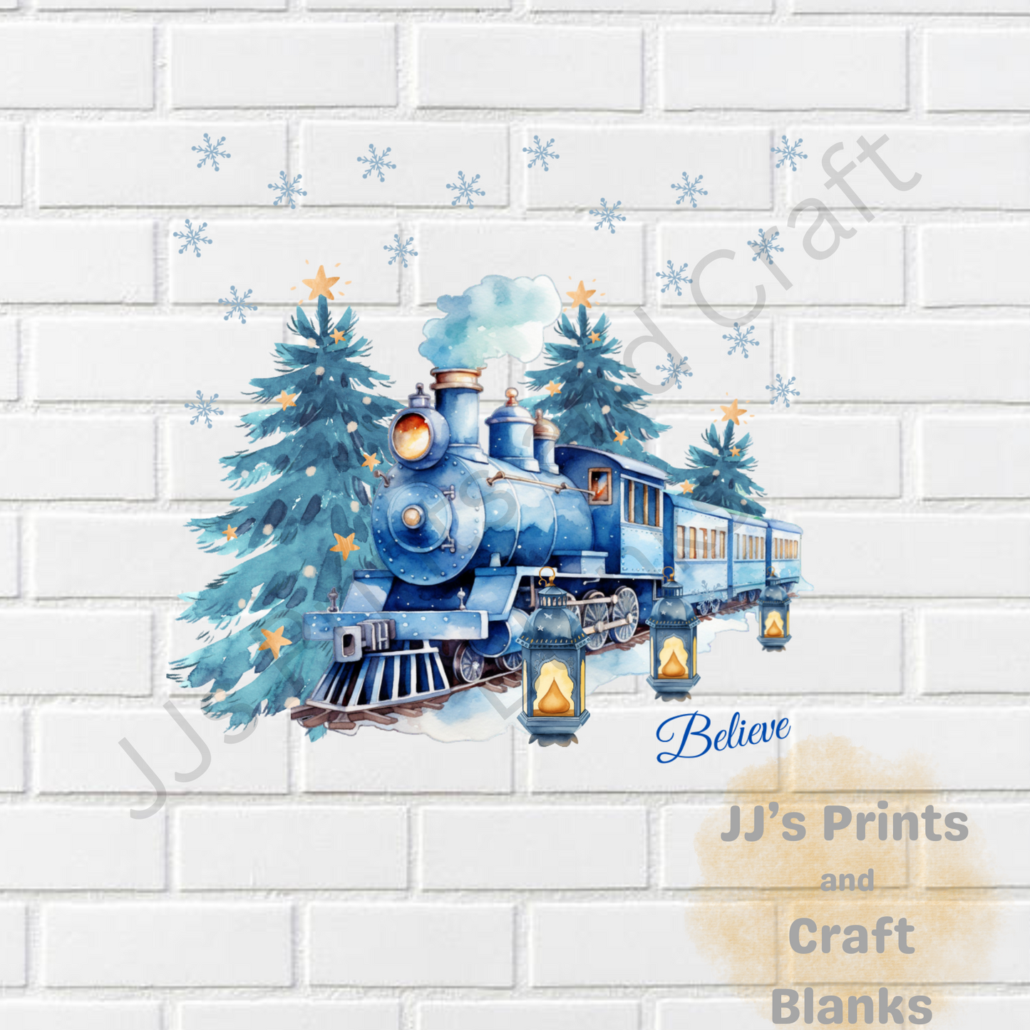 DTF Christmas transfer blue believe ( exclusive to us )