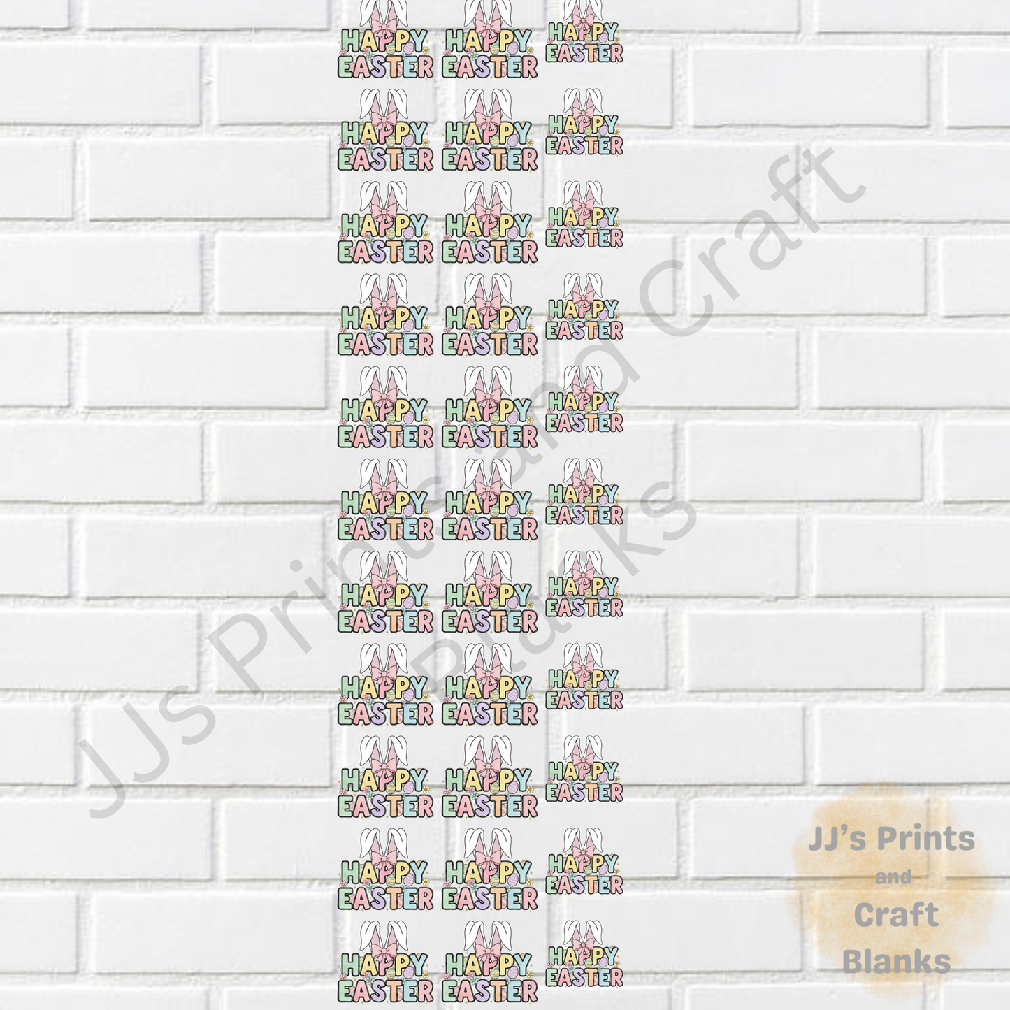 Pre made uv-dtf happy easter 1 meter gang sheet design 2