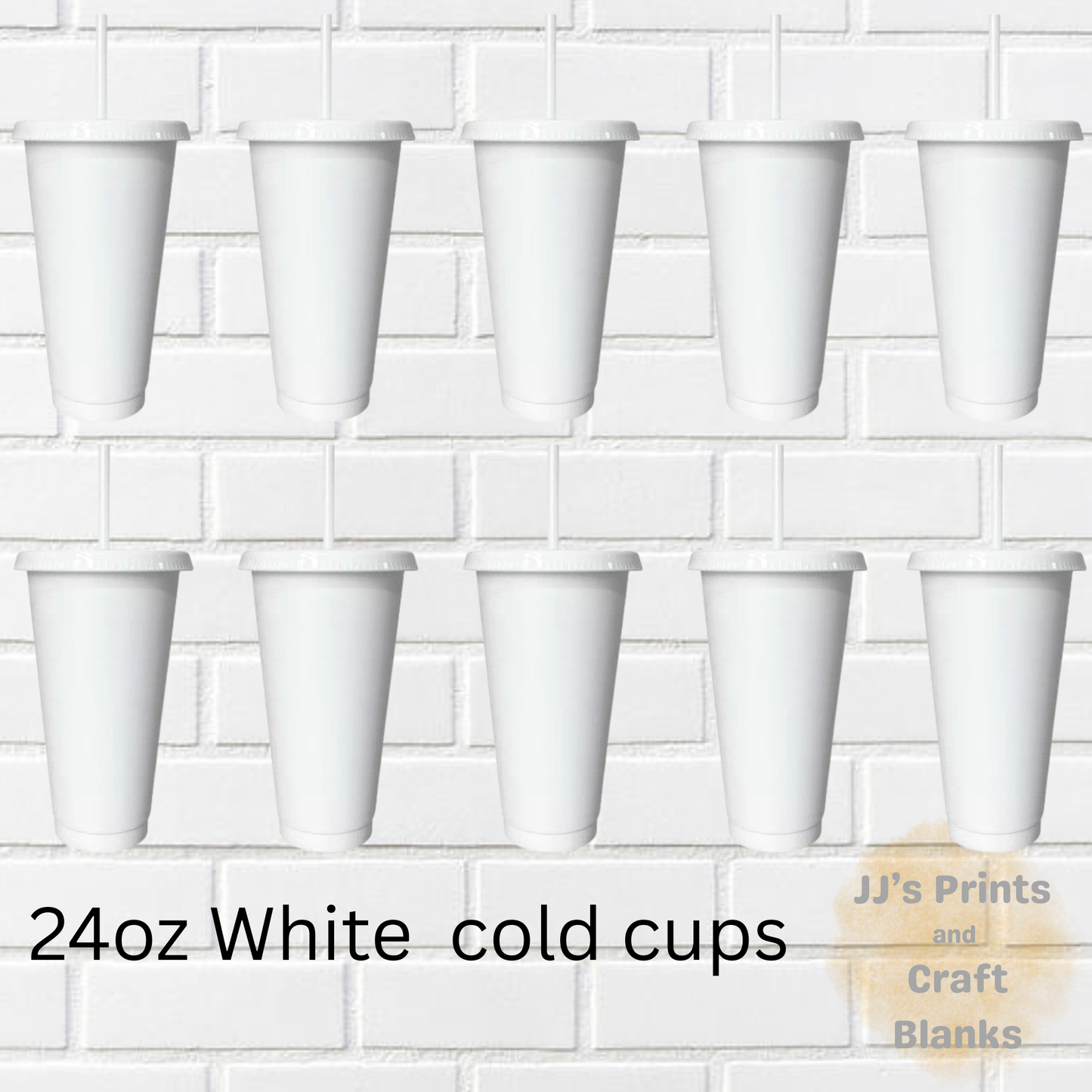 24oz White cold cups