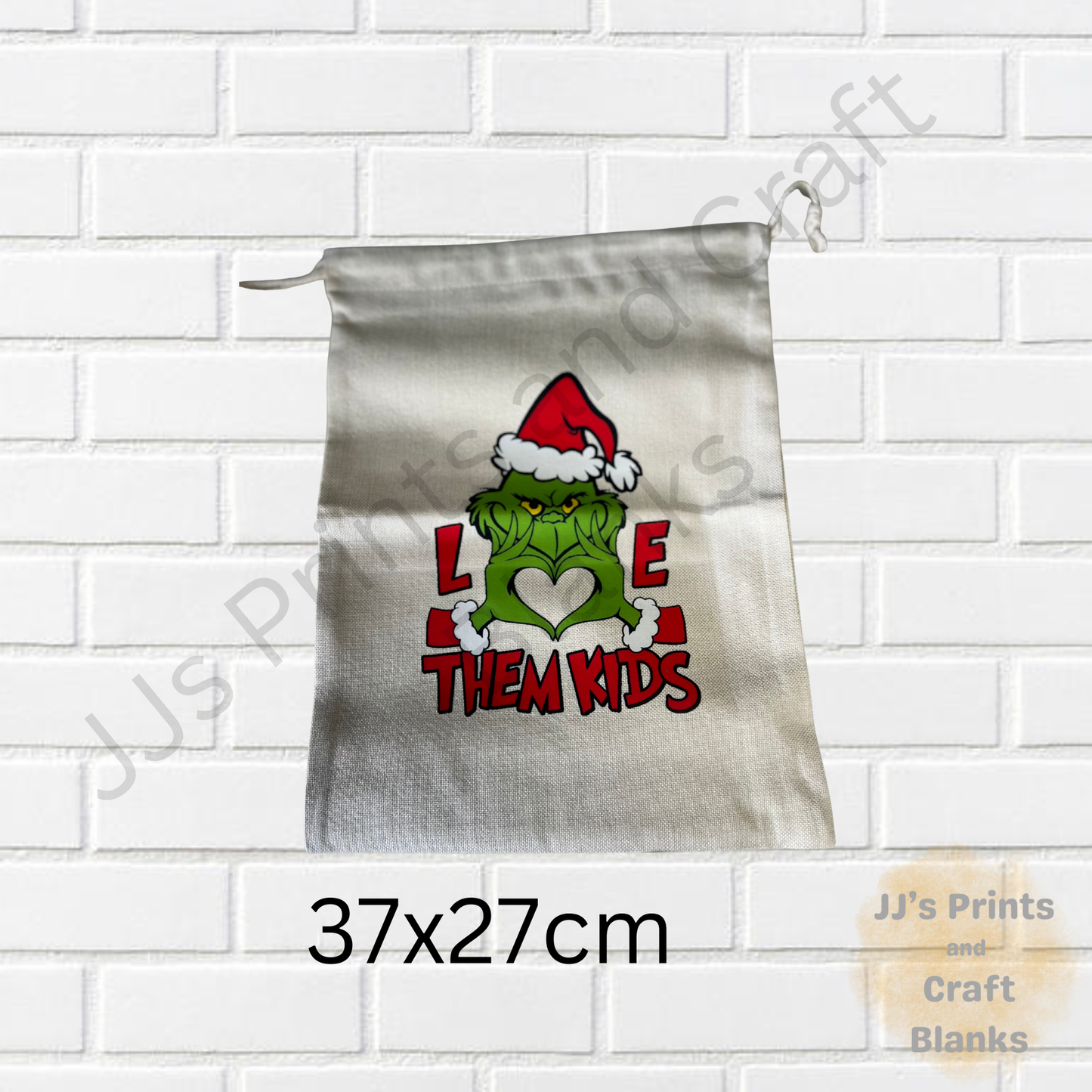 pre printed grinch quote Christmas sack