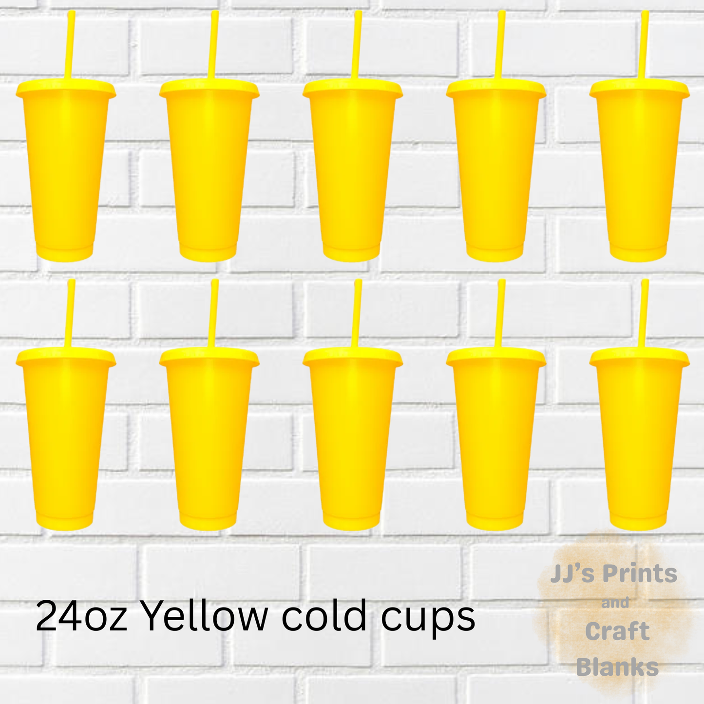 24oz Yellow cold cups