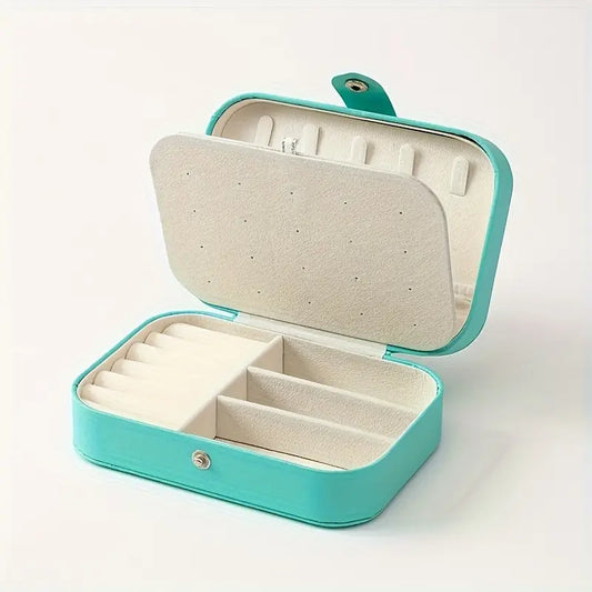 Large green pu leather jewellery box