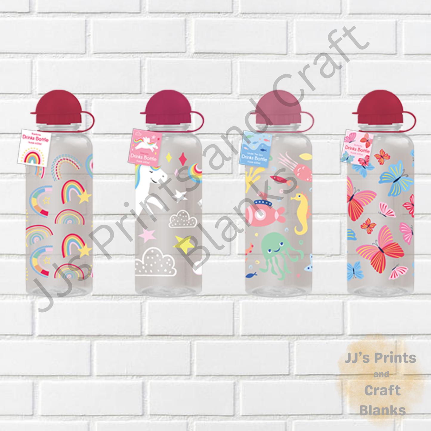 Girls Printed Drinks Bottle 600ml