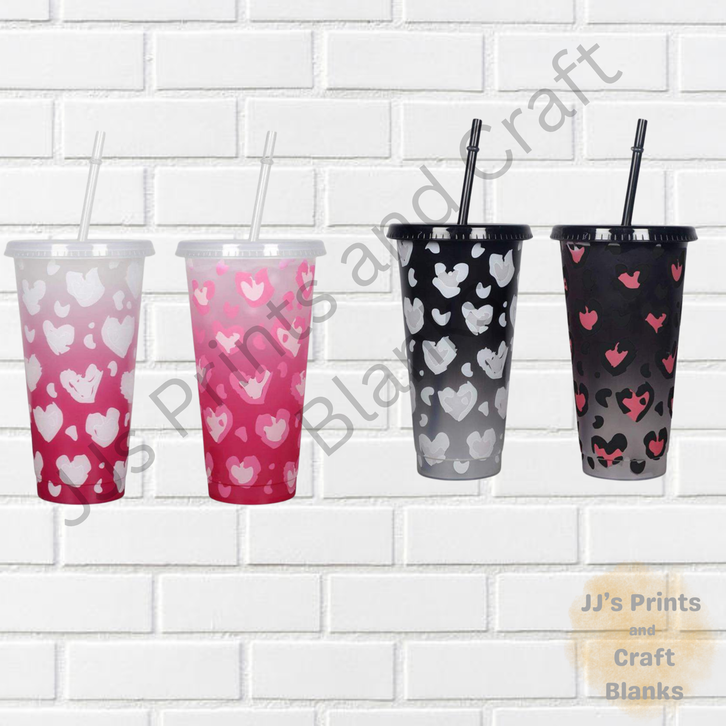 Valentines 24oz colour changing cold cup