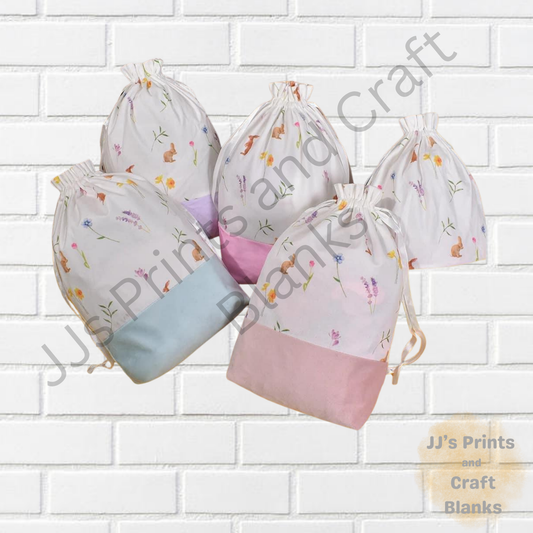 sublimation easter patterned draw string bag  32x28cm