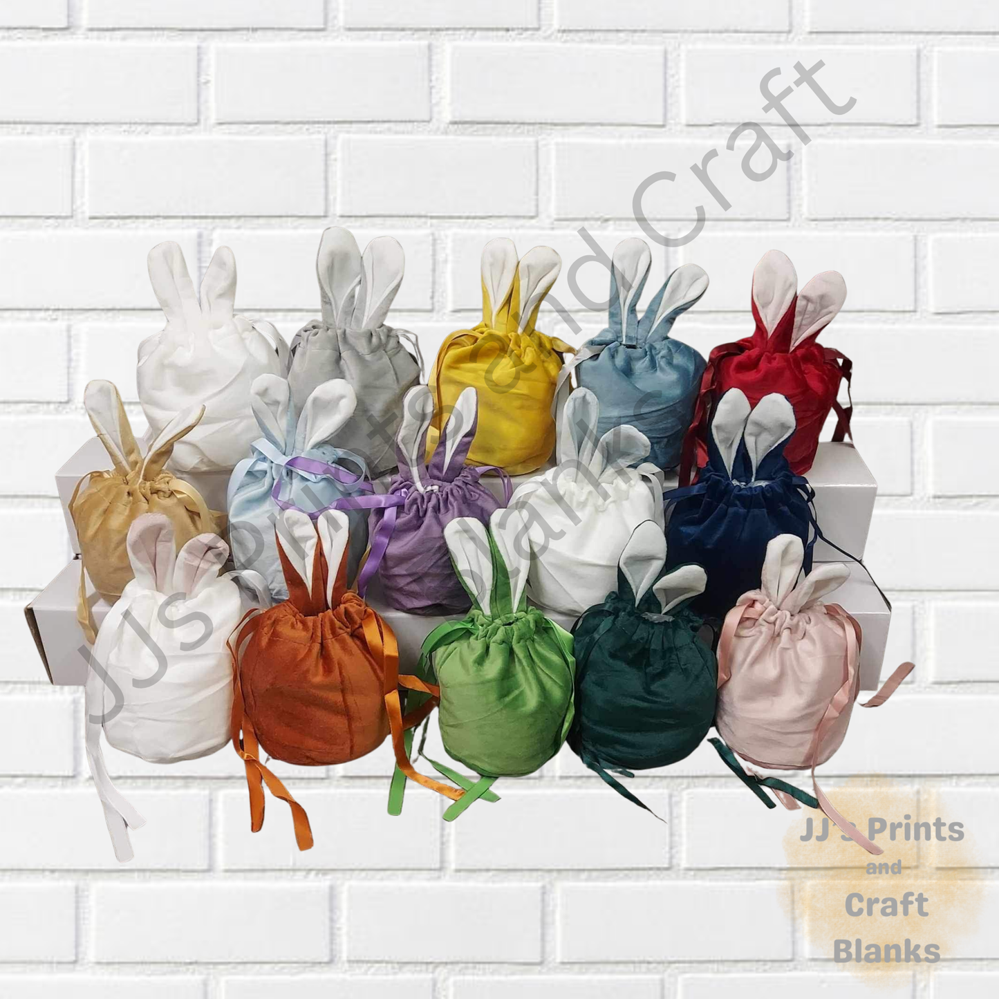 Large Easter velvet bunny bags