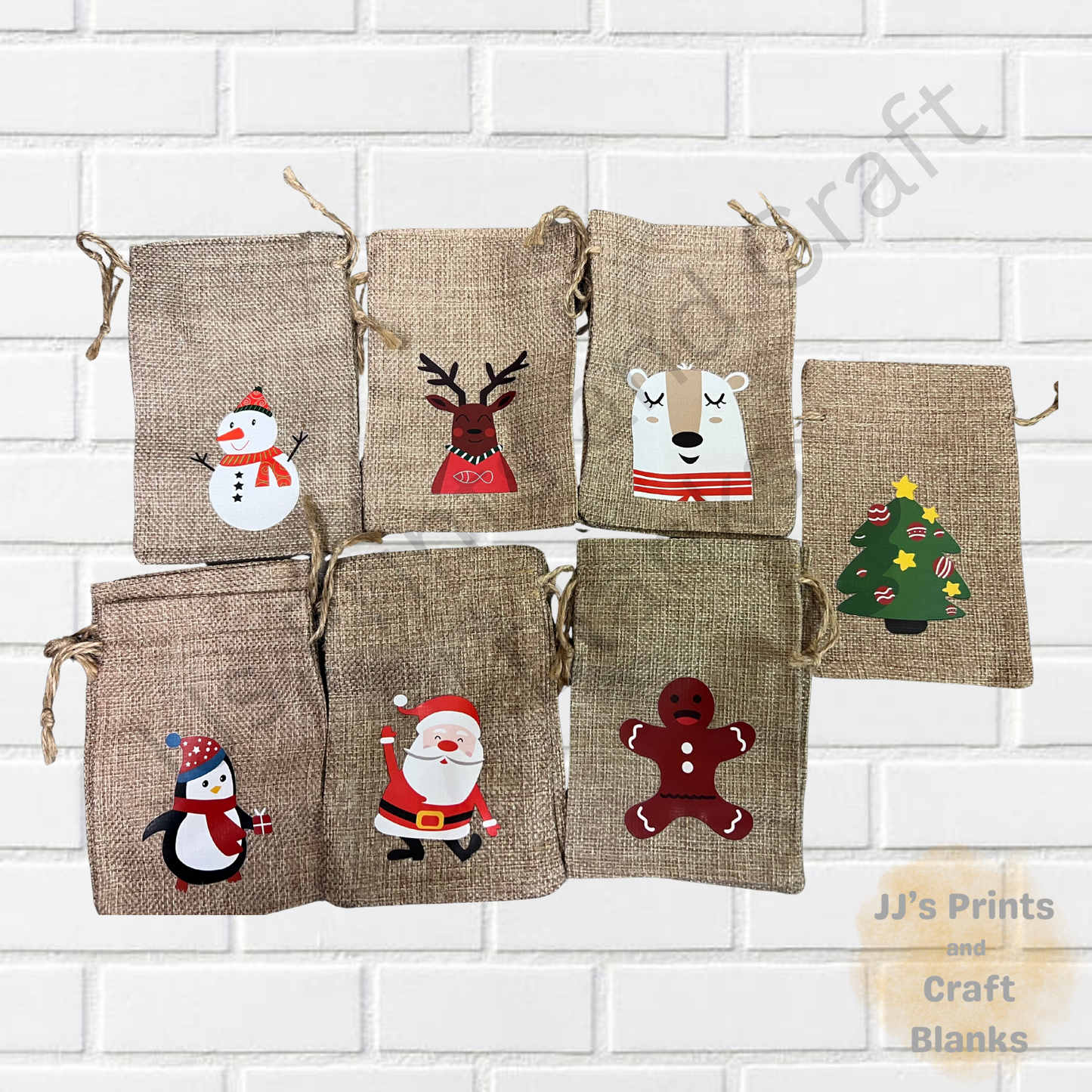 Hessian Christmas pouch