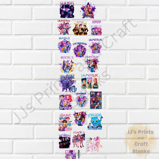 pre made 1m uv dtf hunter gang sheet vol 2