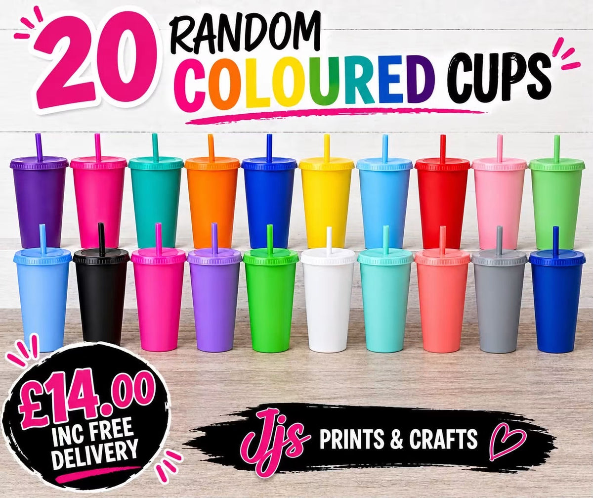 20 random coloured 24oz cold cups ( maximum 1 sets per order delivery only no collection )