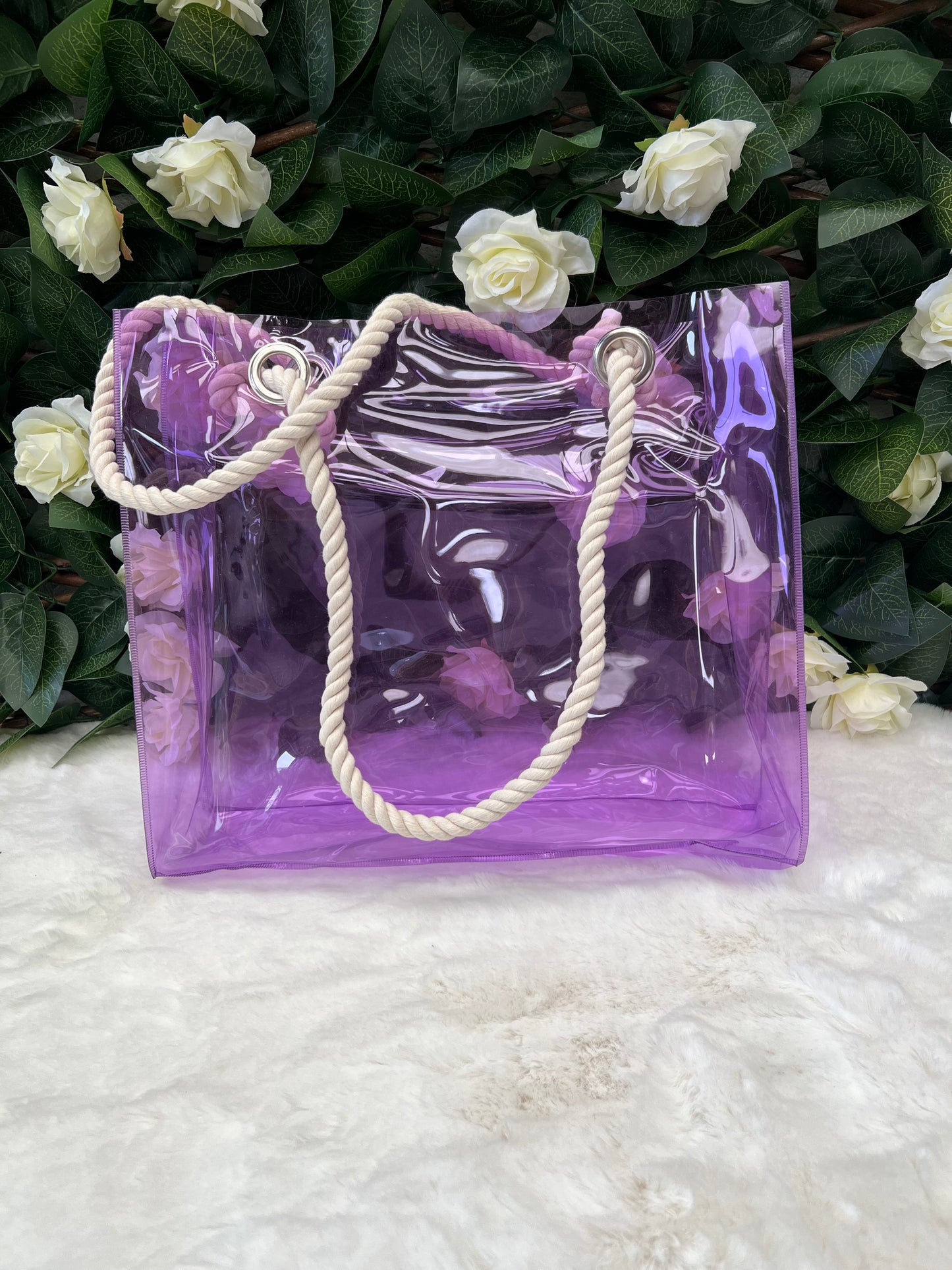 PVC summer beach bag rope handle