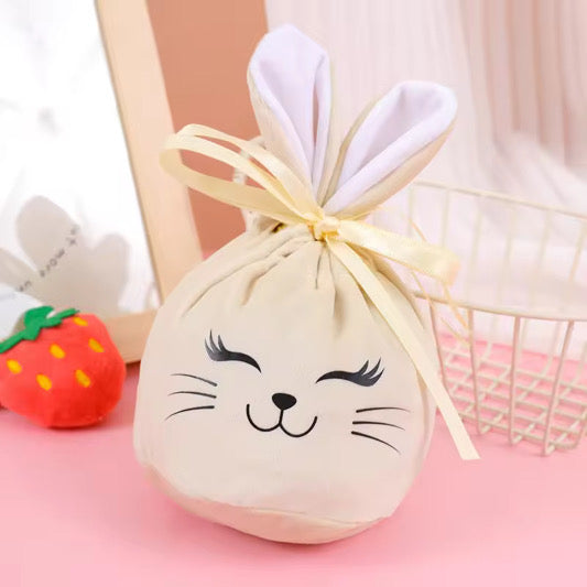 Cute Pre printed bunny velvet bags