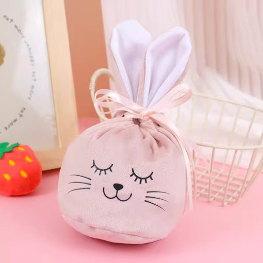 Cute Pre printed bunny velvet bags