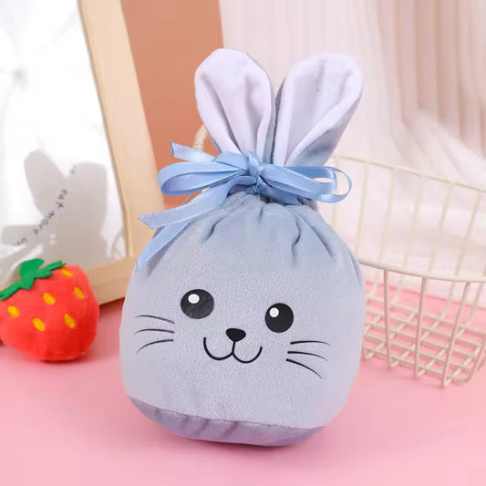 Cute Pre printed bunny velvet bags
