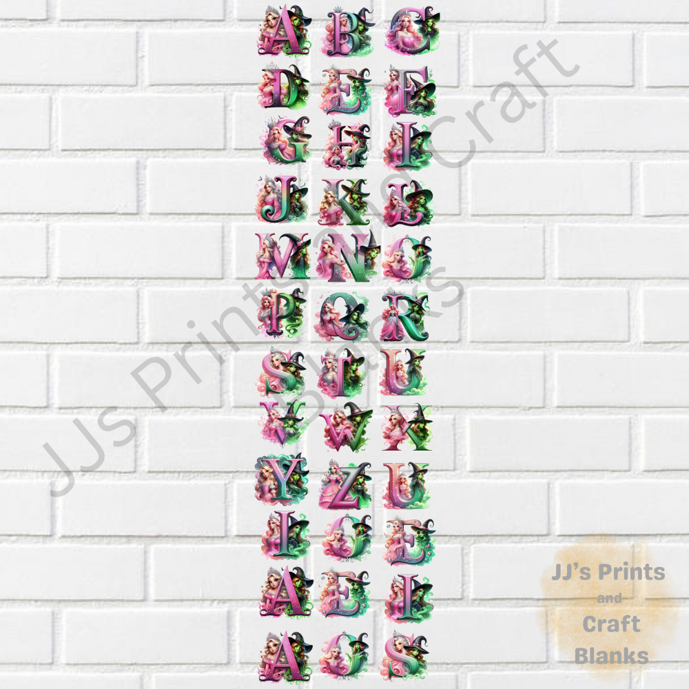 pre made uv-dtf wicked letters   1m gang sheet