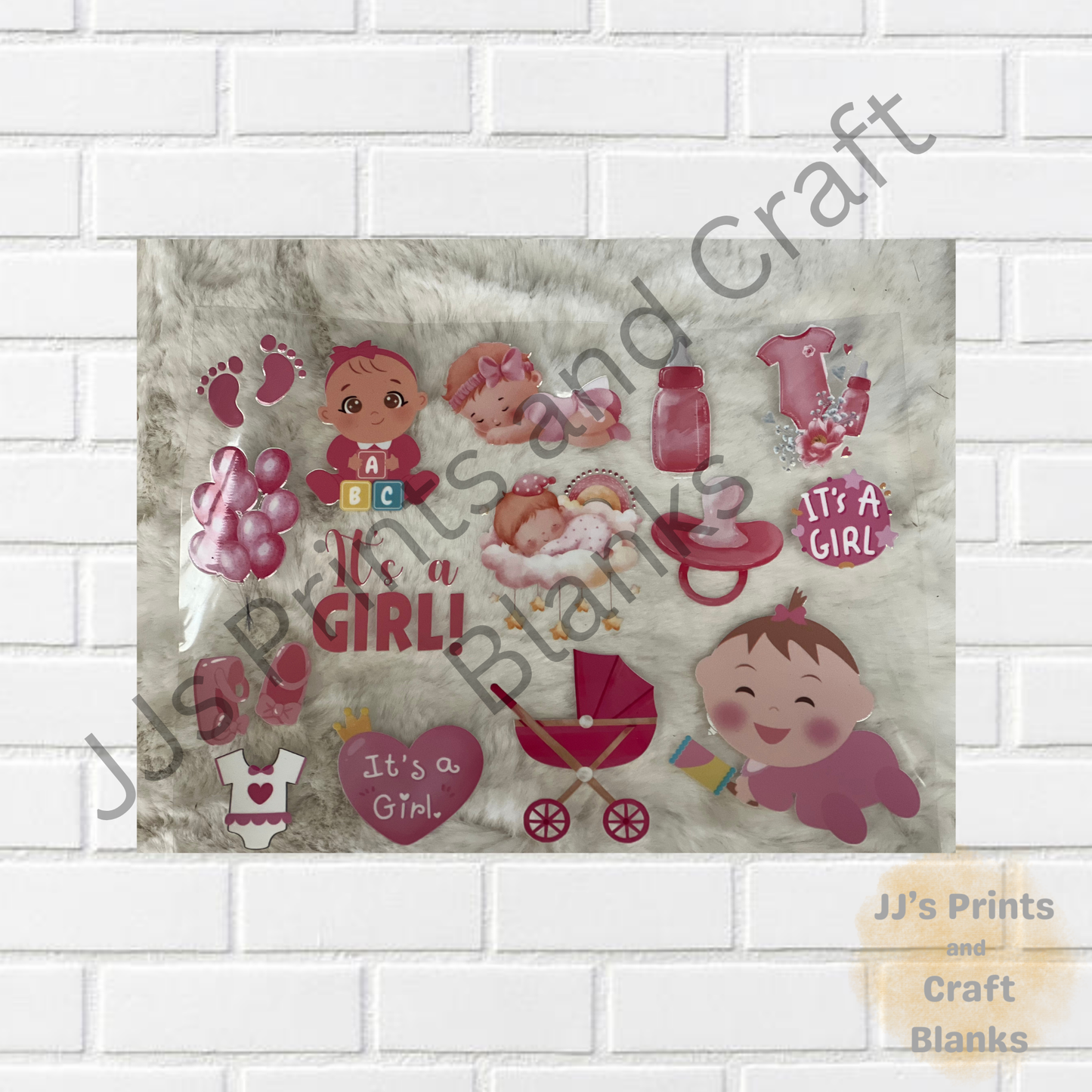 A4 size baby girl element decal sheet