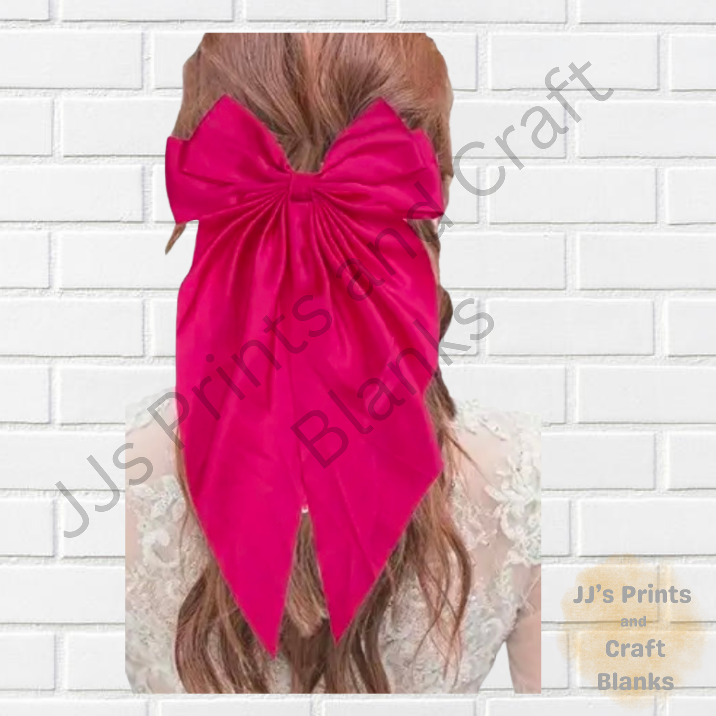 Extra large hot pink  silk hair bow