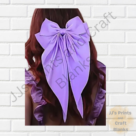 Extra large lilac silk hair bow