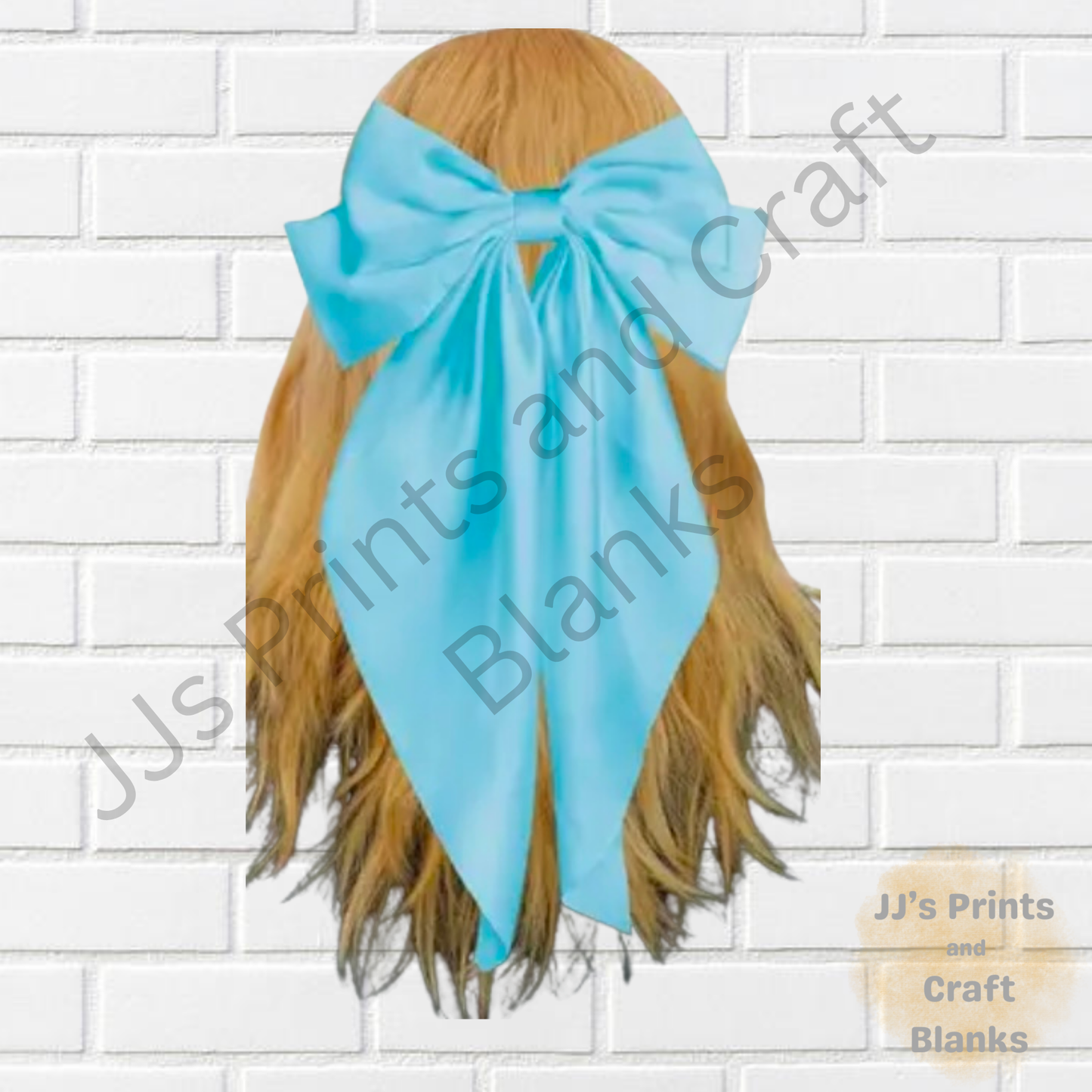 Extra large sky blue silk hair bow