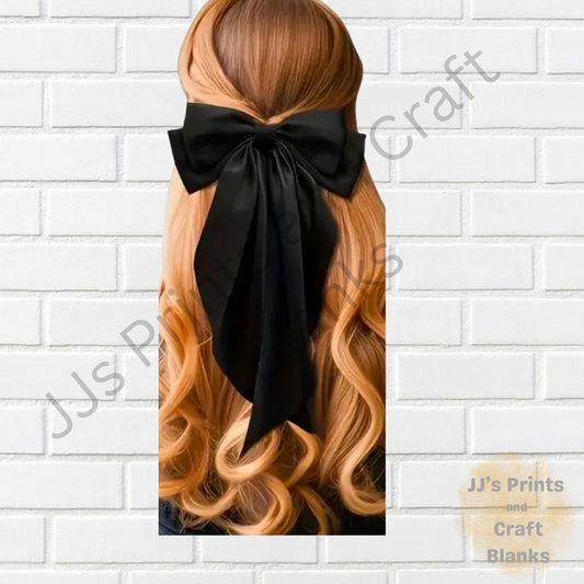 Extra large black silk hair bow