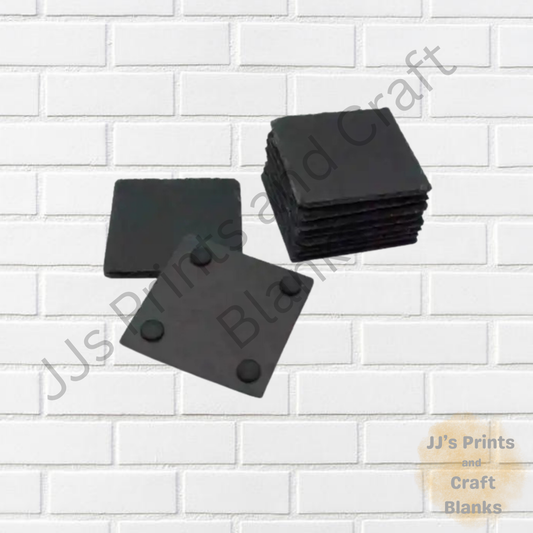 set of 4 slate coasters 10x10cm