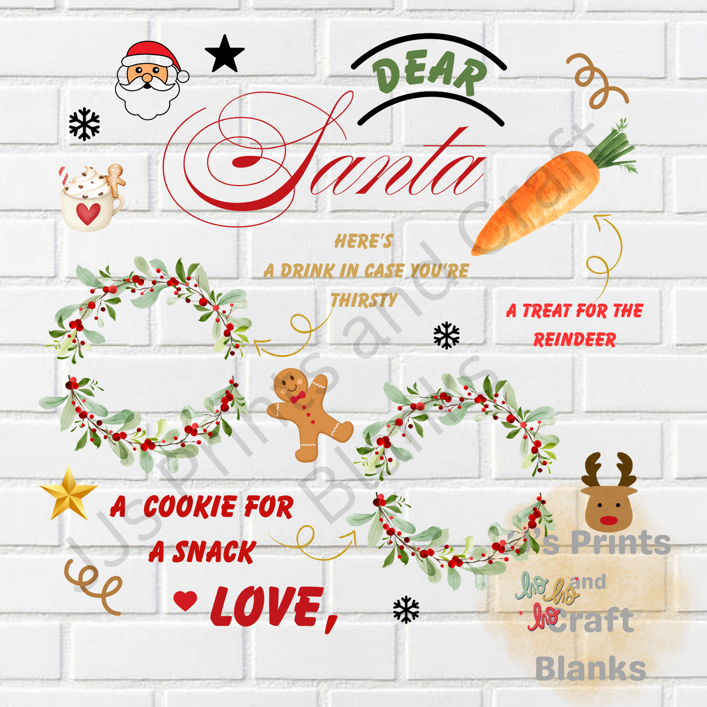 Santa plate uv-dtf decal sticker