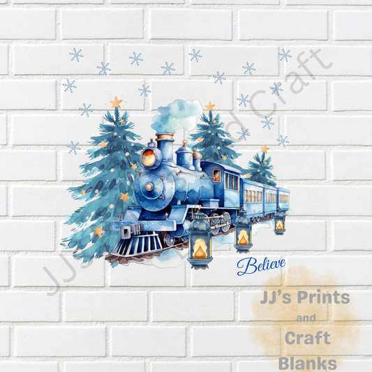 DTF Christmas transfer  blue believe ( exclusive to us )
