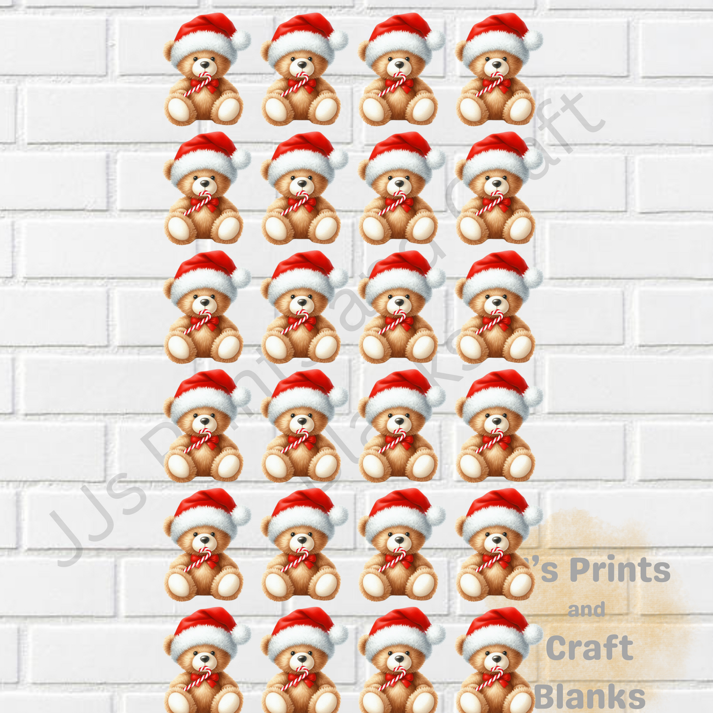 pre made 50cm uv-dtf  Christmas bear gang sheet