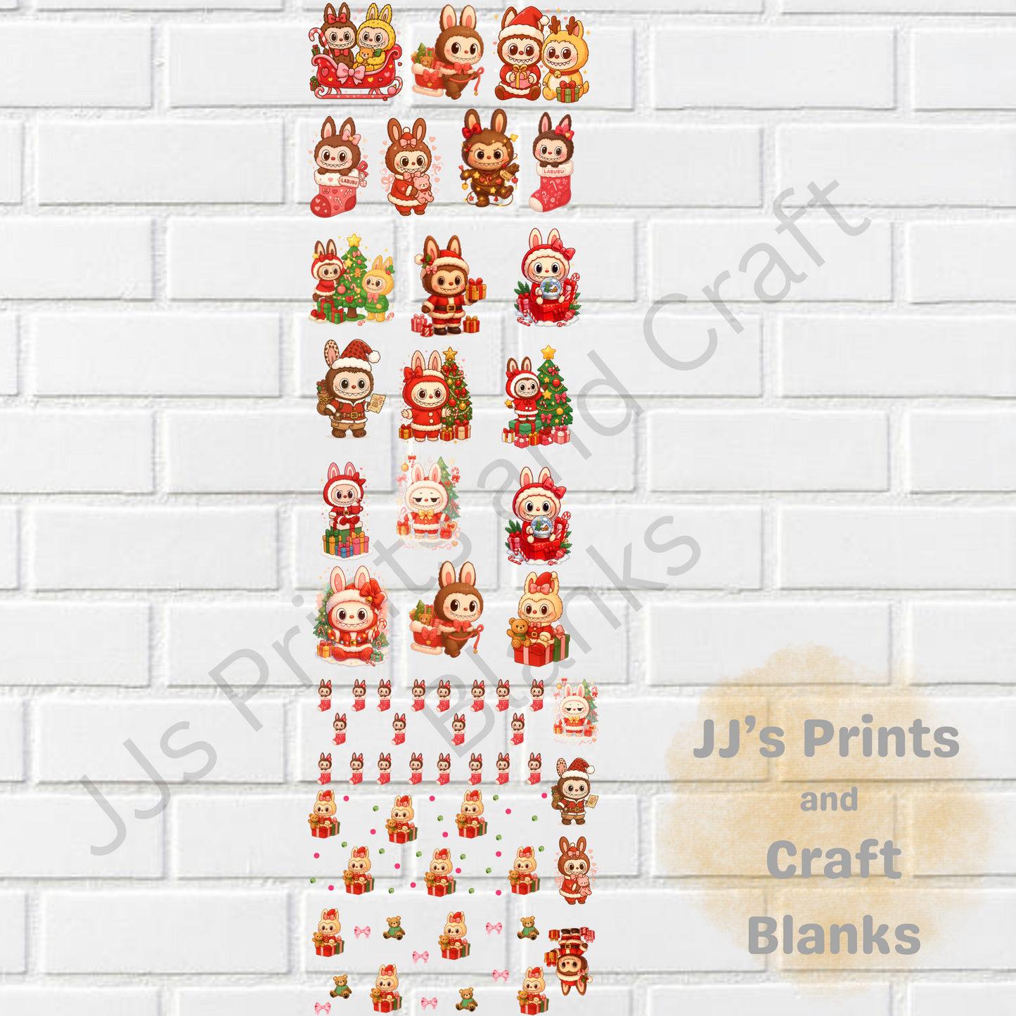 pre made 1m 	uv-dtf monsters  gang sheet