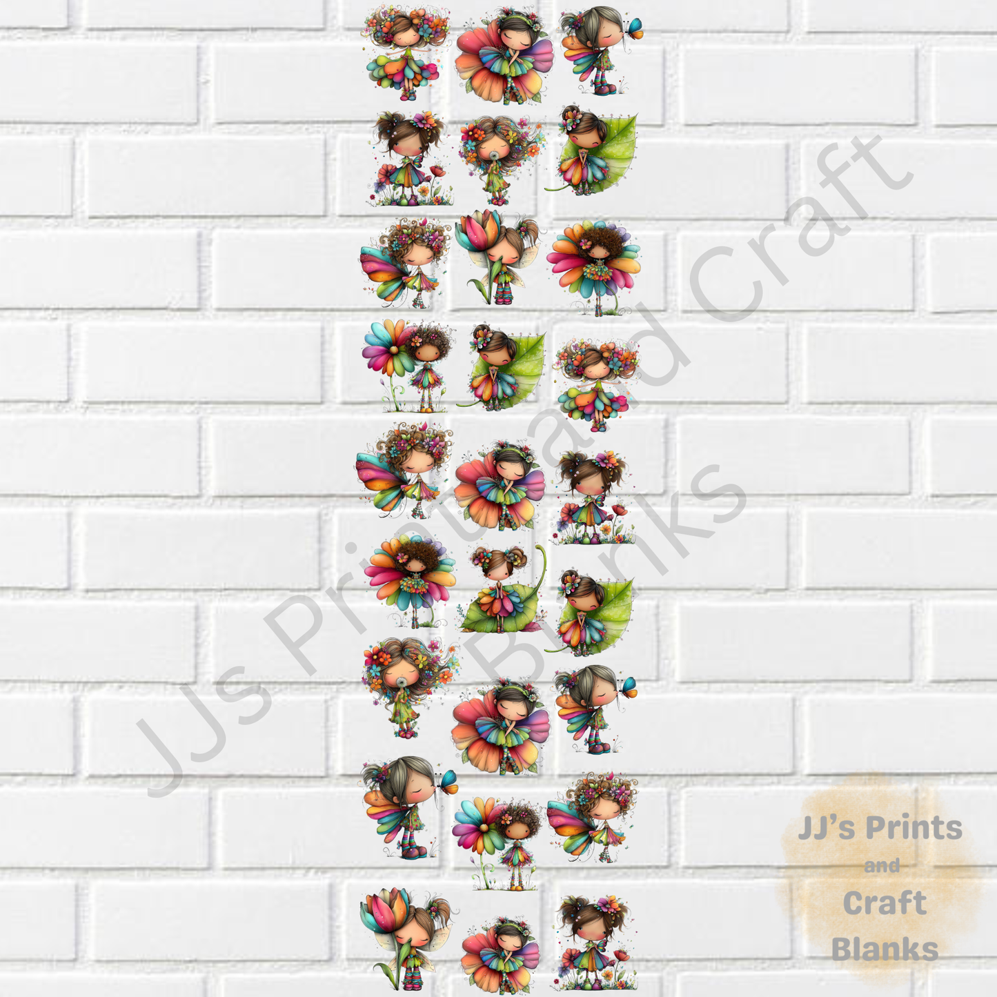 Pre made uv-dtf 1 meter easter fairy  gang sheet