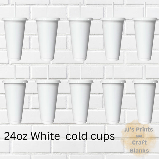 24oz White cold cups