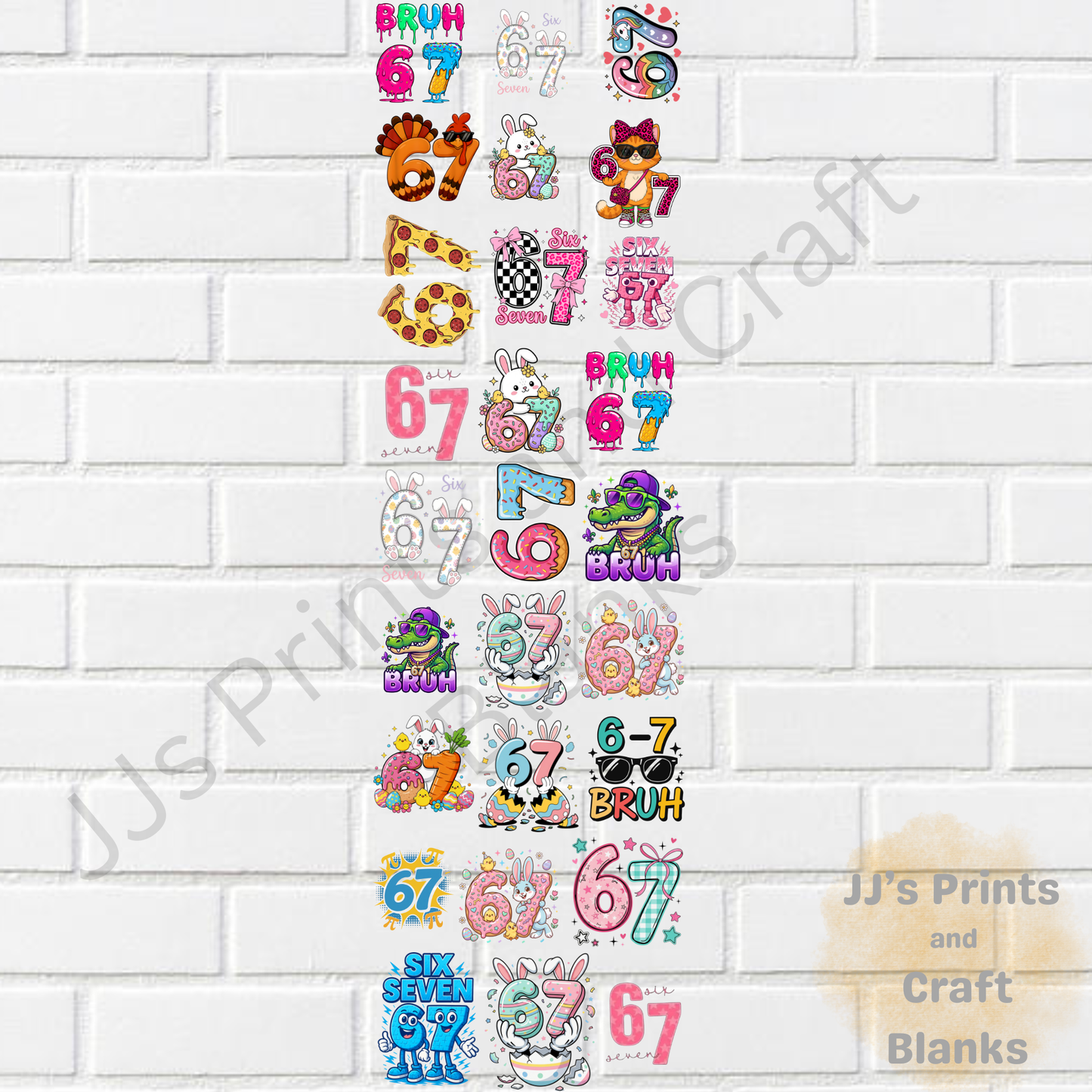 pre made 1m uv-dtf easter  67 gang sheet