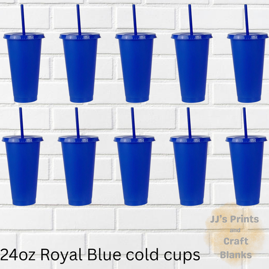 24oz Royal Blue cold cups
