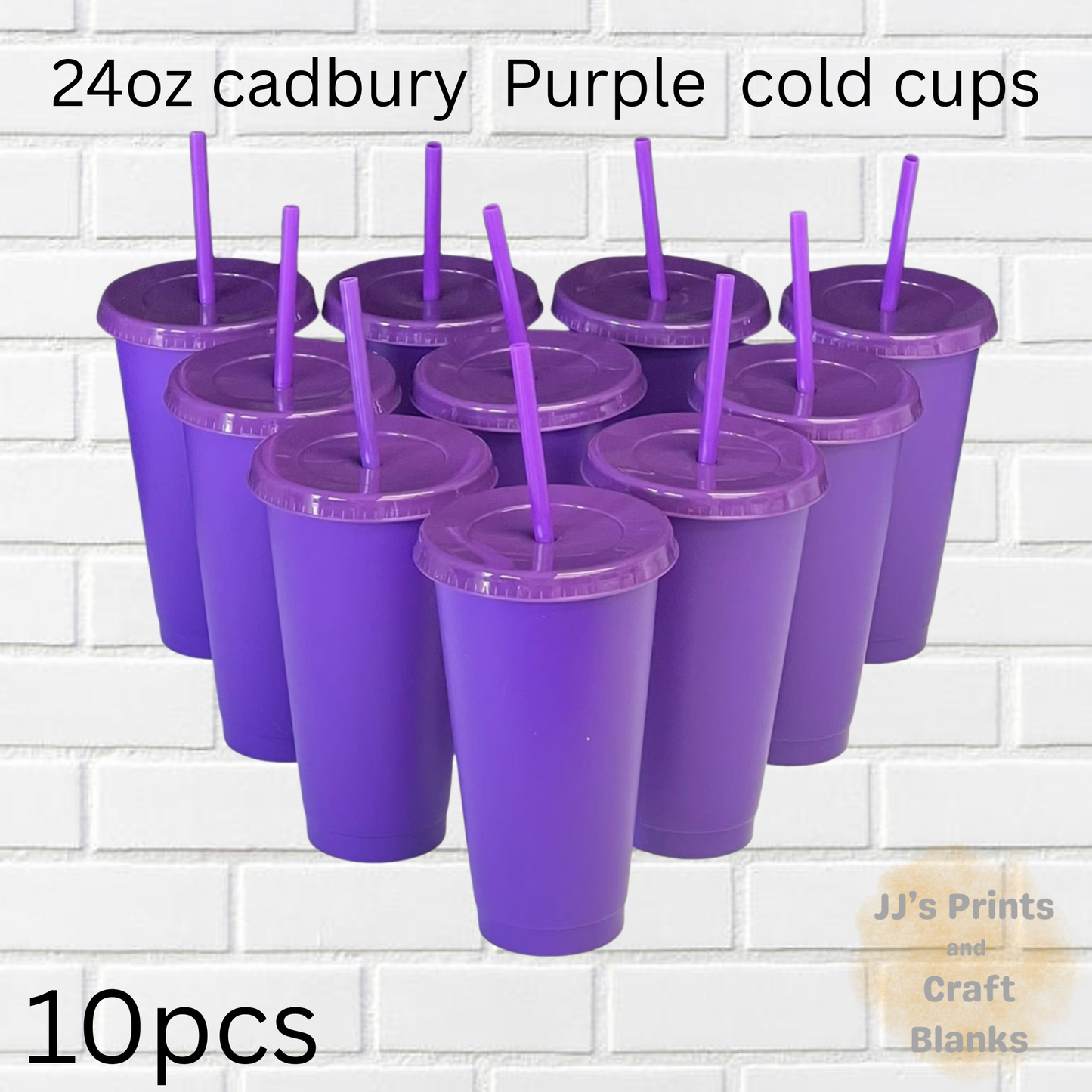 24oz Cadbury purple cold cups