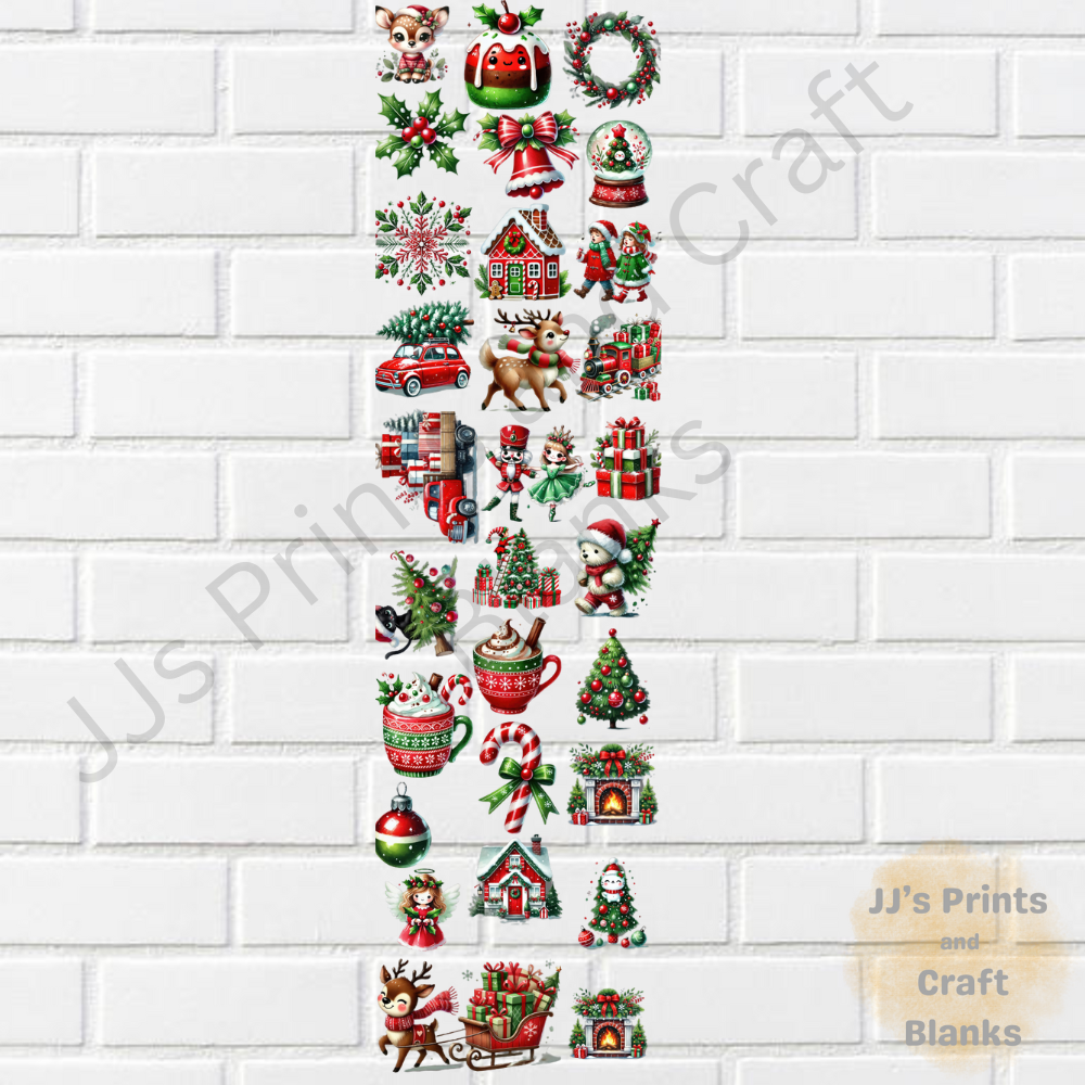 pre made 1m uv-dtf Christmas gang sheet design no 1