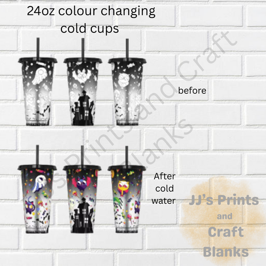 24oz colour changing Halloween cold cups