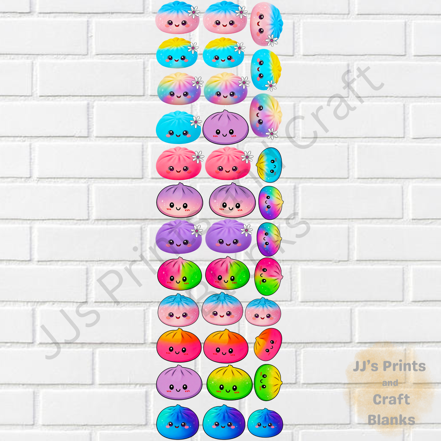 pre made 1m uv dtf squidgy dumpling gang sheet